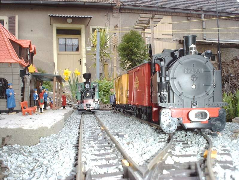 Zugeinfahrt im Bahnhof