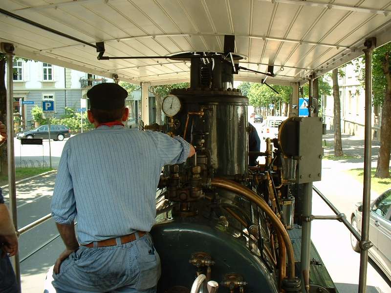 Heizerstand des Dampftrams