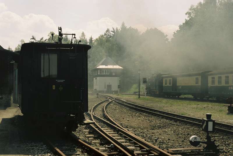 Ansicht Bertsdorf mit Zug nach Jonsdorf