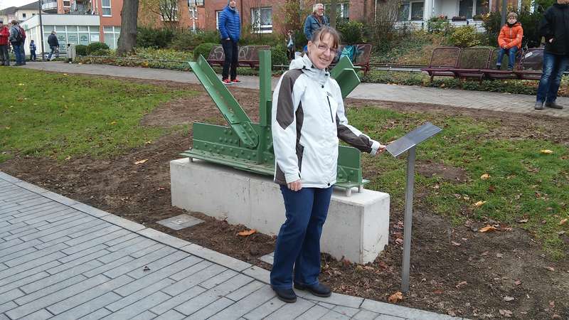 Schwebebahn Stationsgarten Margret mit Schild
