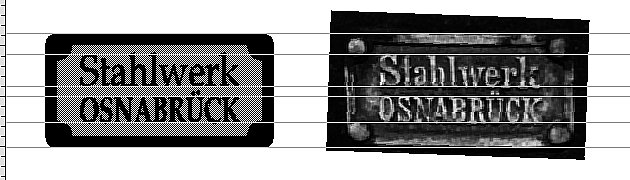 Schild Stahlwerk Osnabrück konstruiert