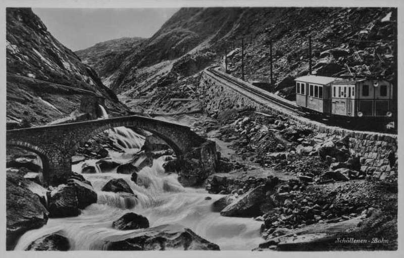 Ansichtskarte: Schöllenenbahn zwischen 1917 und 1941