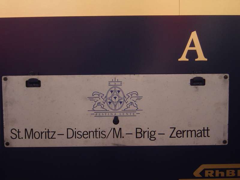 RhB Alpine Classic Express - Zuglaufschild