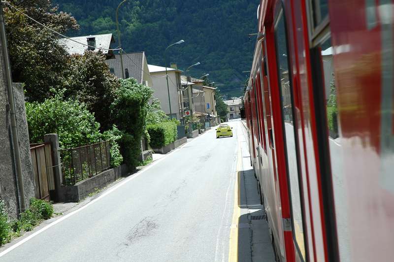 Berninabahn als Strassenbahn