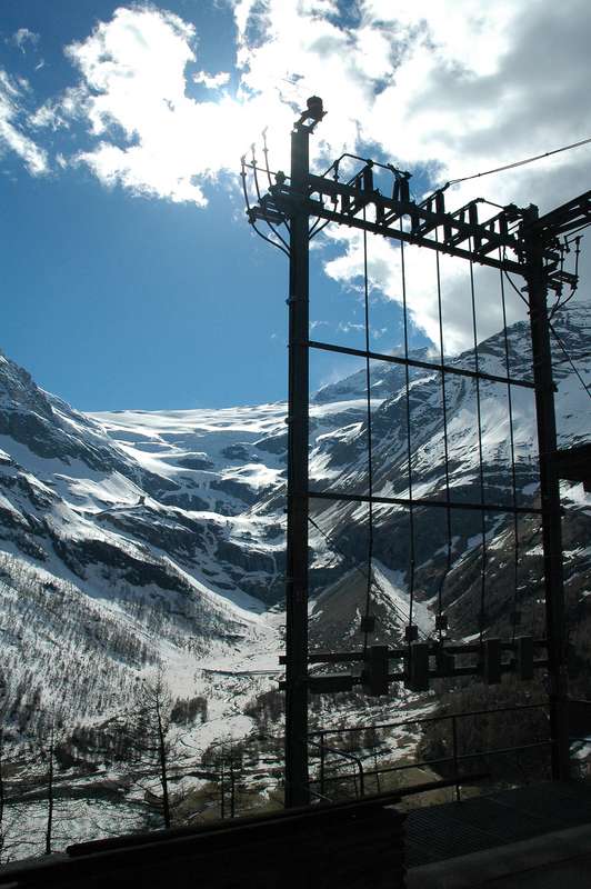 Berninabahn Schaltwerk an Alp Grüm