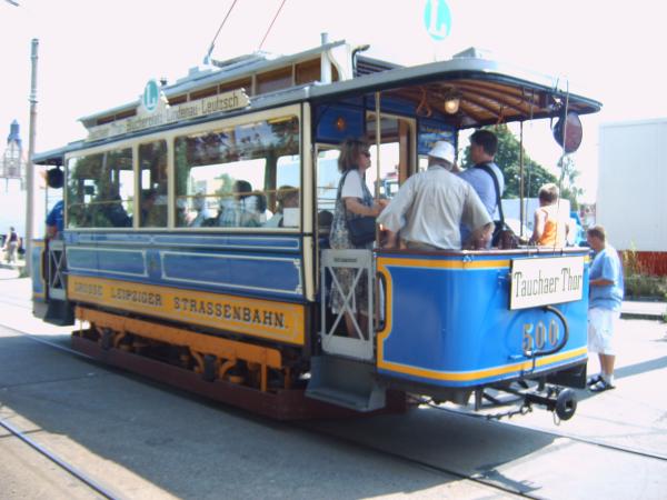 historische Straßenbahn aus Leipzig