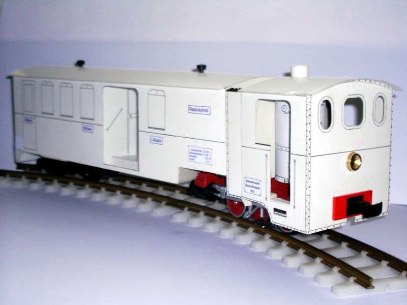 Dampftriebwagen Pappmodell