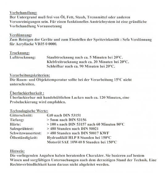 Datenblatt für Acrylgrund 2