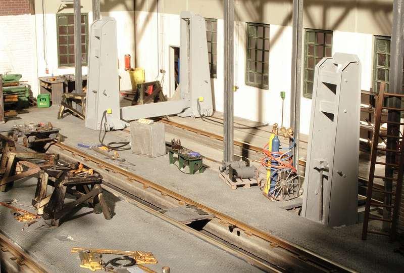 Werkstatt mit Meterspurgleisen