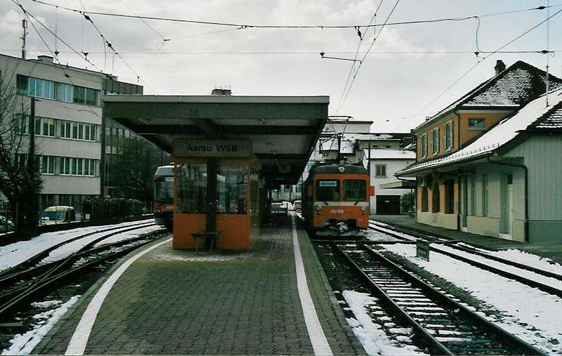 Wynen- und Suhrentalbahn Bahnhof Aarau Winter