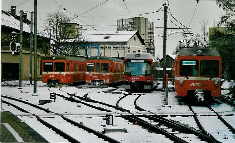 Wynen- und Suhrentalbahn Bahnhof Aarau Winter