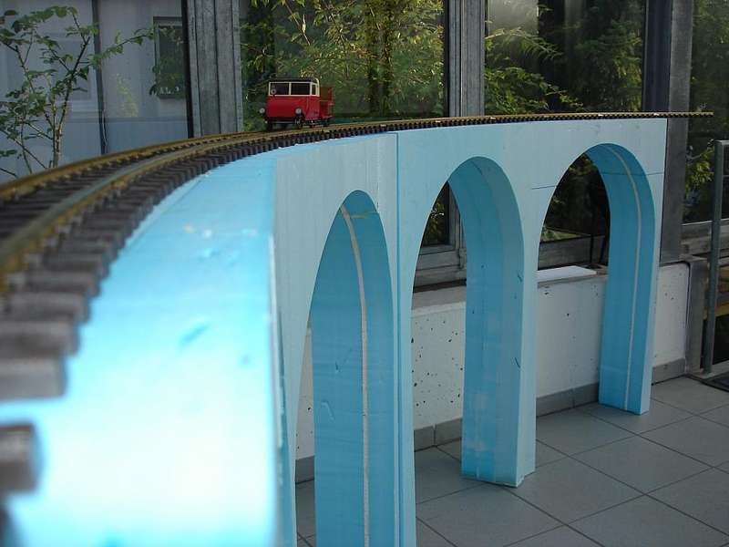 Erste Stellprobe Modell Viadukt