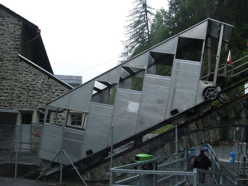 Die Standseilbahn in Le Châtelard
