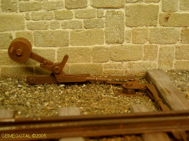 Weichenstellhebel Prototyp eingebaut.