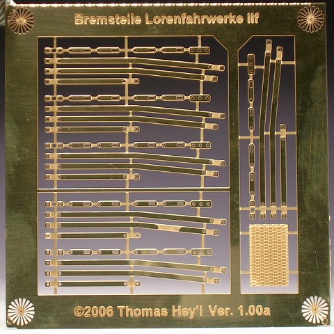 Ätzblech mit Bremsteilen