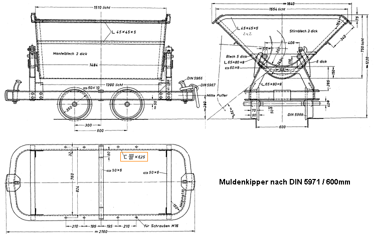 Muldenkipper nach DIN 5971