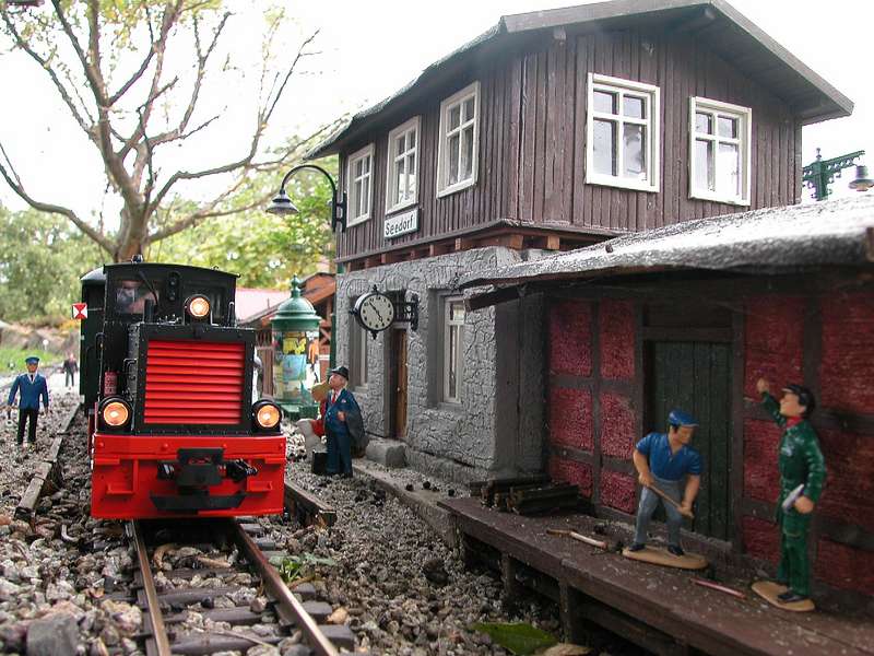 Rügendiesellok am Bahnhof Seedorf