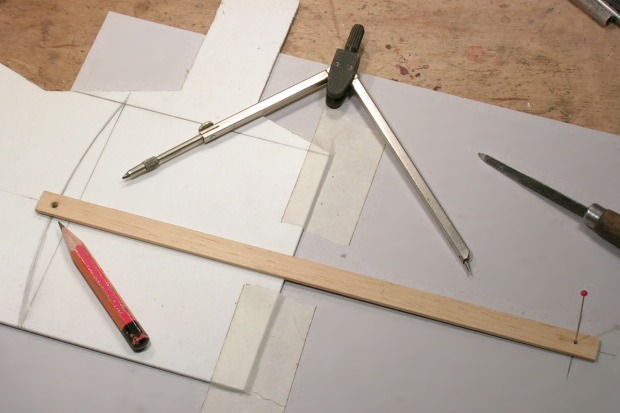 Anzeichnen des Dachradius'
