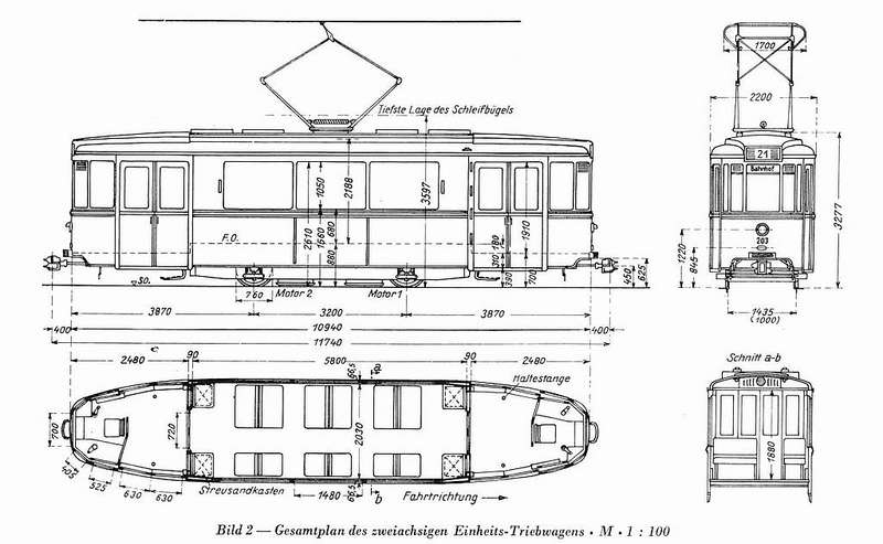 Übersichtszeichnung Triebwagen