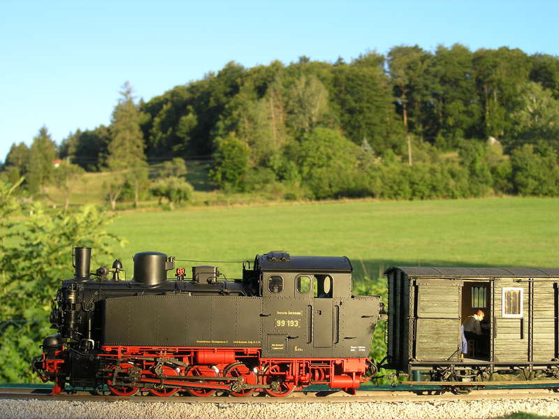 Die 99193 in der Abendsonne