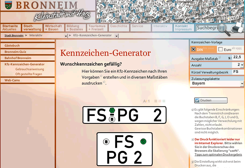 Nummenschilgenerator