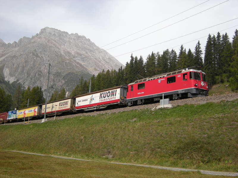 RhB Güterzug vor Preda