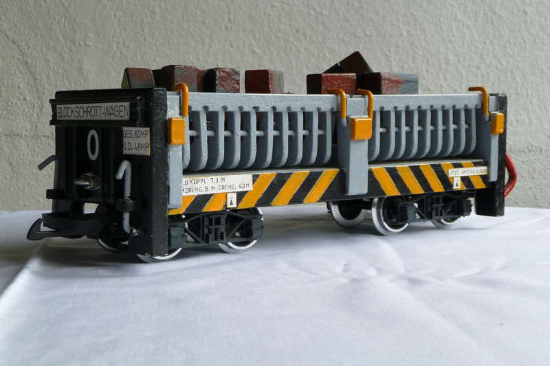 4-achsiger Blockschrott-Korbwagen