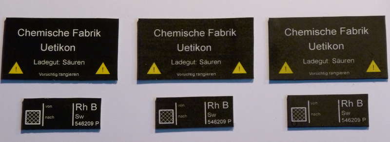 Schilder per Aufkleber