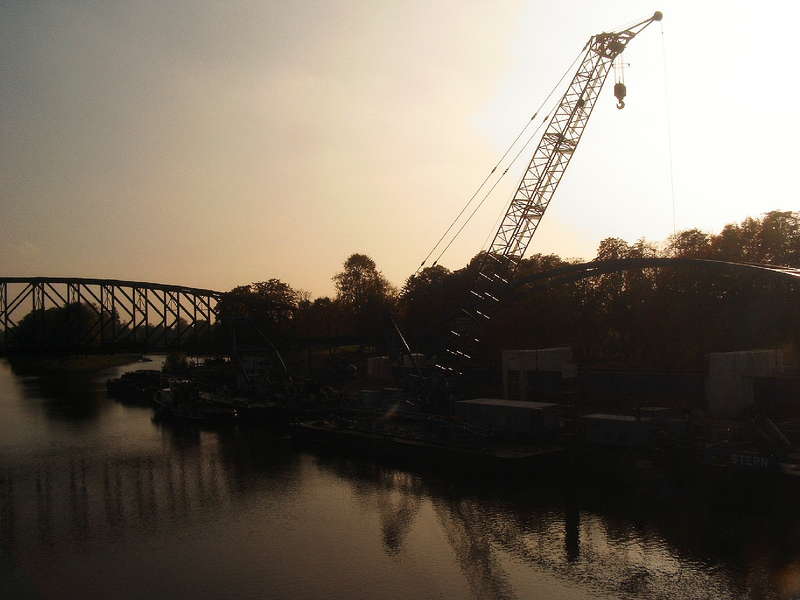 Brückenbaustelle in Hoya