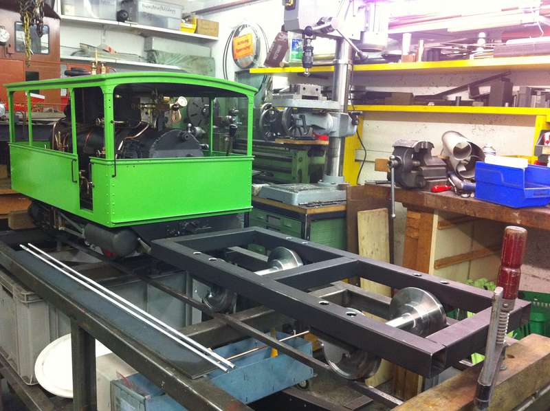 Chiemsee Lok Stellprobe Lok und Beiwagen