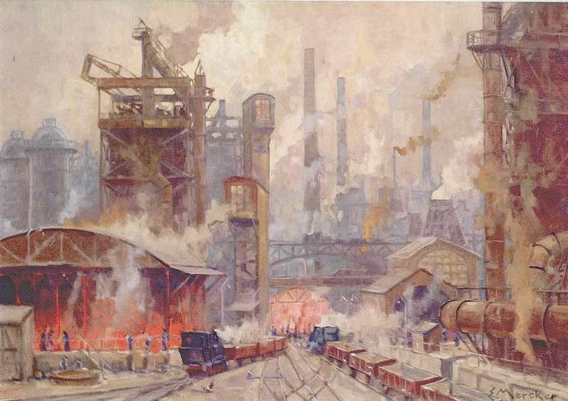 aquarell_hochofen_e_merker_1931