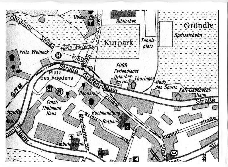 Lage von Bahndamm und Wärterhaus