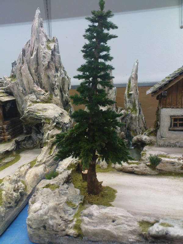 Tanne vor einer alp. Krippe