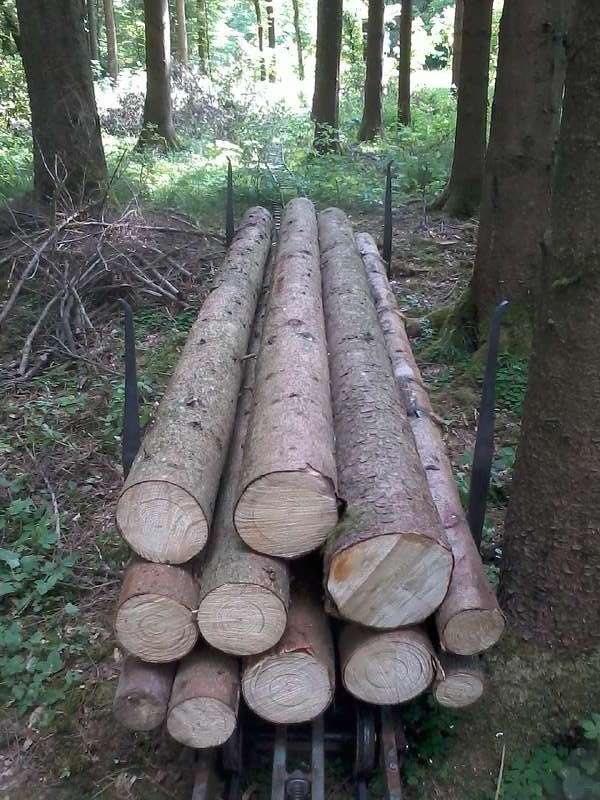 3-Meterbrennholz auf Drehschemeln