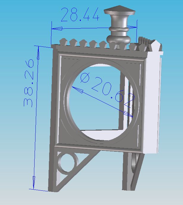 Nasenuhr 3d-Zeichnung in 1:22,5