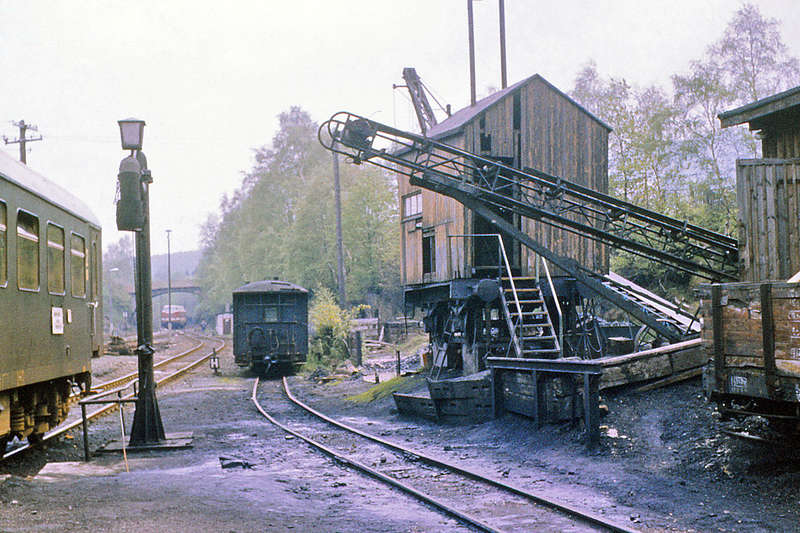 Kranwagen Bekohlung Bf. Cranzahl Anfang 80er Jahre