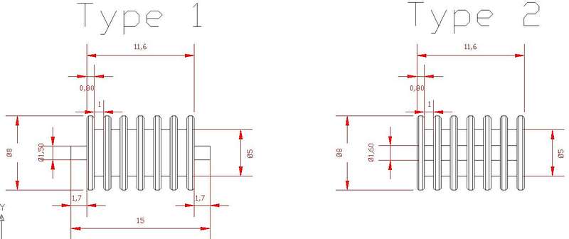 Isolator 5 x 8 mm met gat