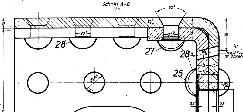 Pufferbohle Querschnitt
